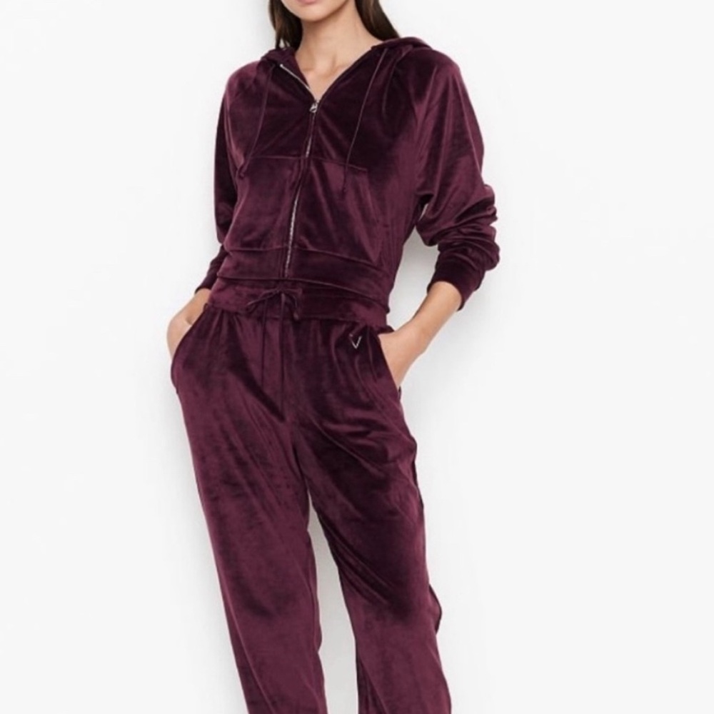 Victoria's Secret Burgundy Velour Pajama Set